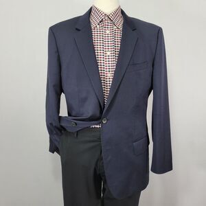 Hugo Boss Men's Sport Coat Blazer Two Button Navy Blue Guabello 120s Wool Sz 48R